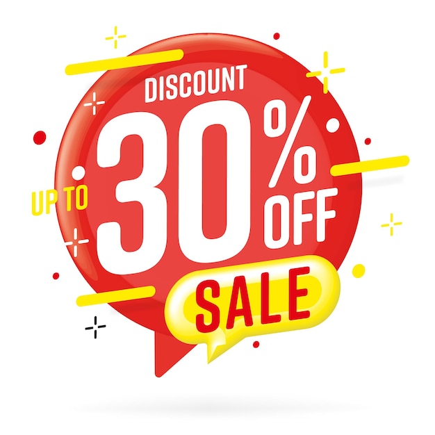 Até trinta por cento de desconto no adesivo de oferta especial