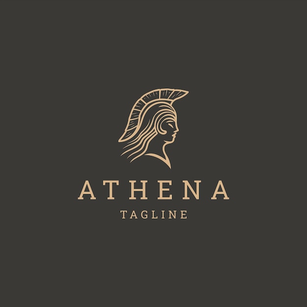 Vetor atena, a deusa, projeto de logotipo vetorial