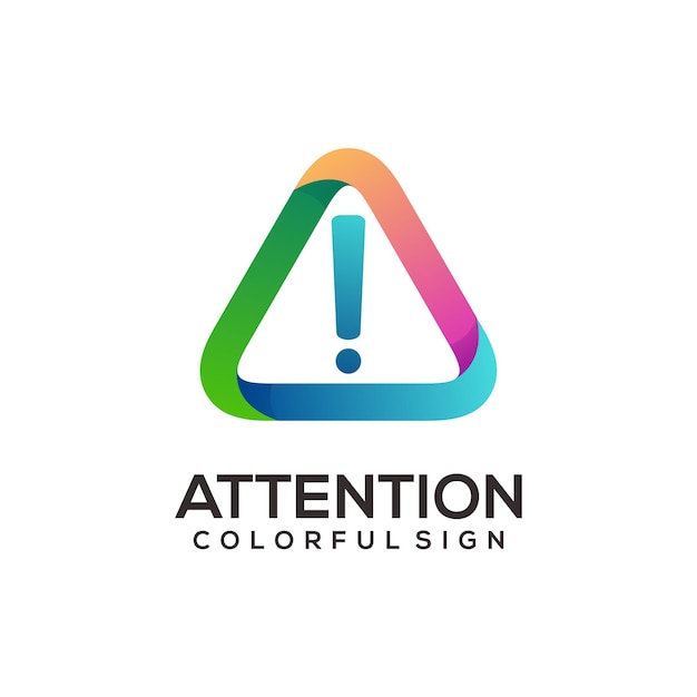 Vetor atenção gradiente colorido do logotipo