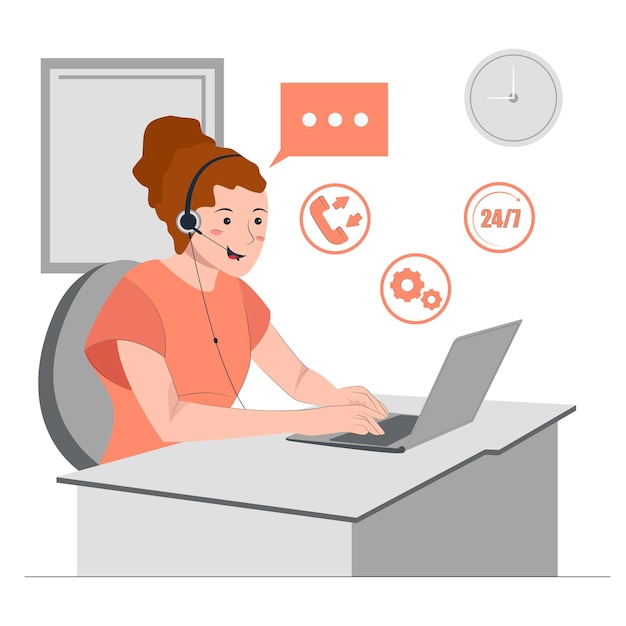 Atendimento ao cliente em design vetorial