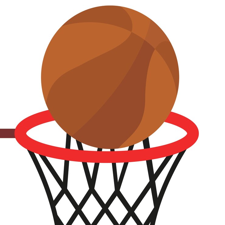 Vetor atirar a bola para o aro de basquete com uma bola jogar basquete