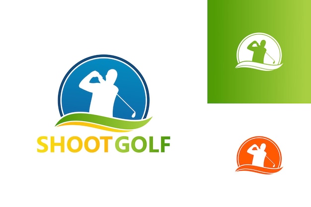 Atire golf logo template design vector, emblema, conceito de design, símbolo criativo, ícone