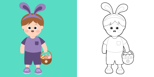 Atividade de colorir para crianças Fala de trabalho para criança Página de colorir pra Páscoa
