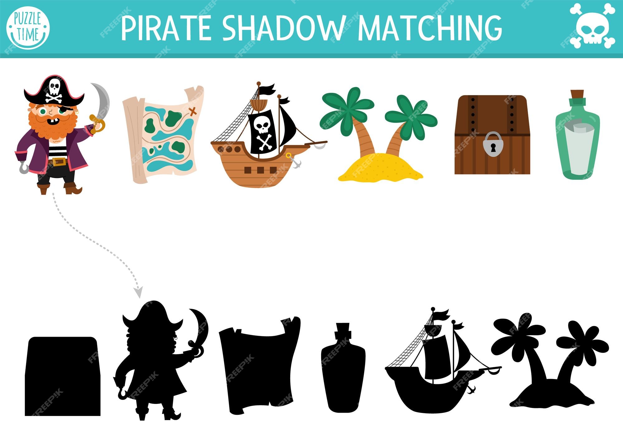 Pirates Jigsaw Puzzle - Piratas quebra-cabeça educação aventura