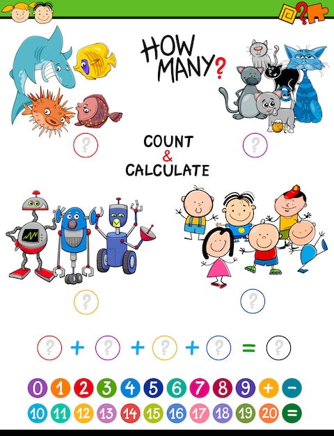 Atividade de matemática para crianças