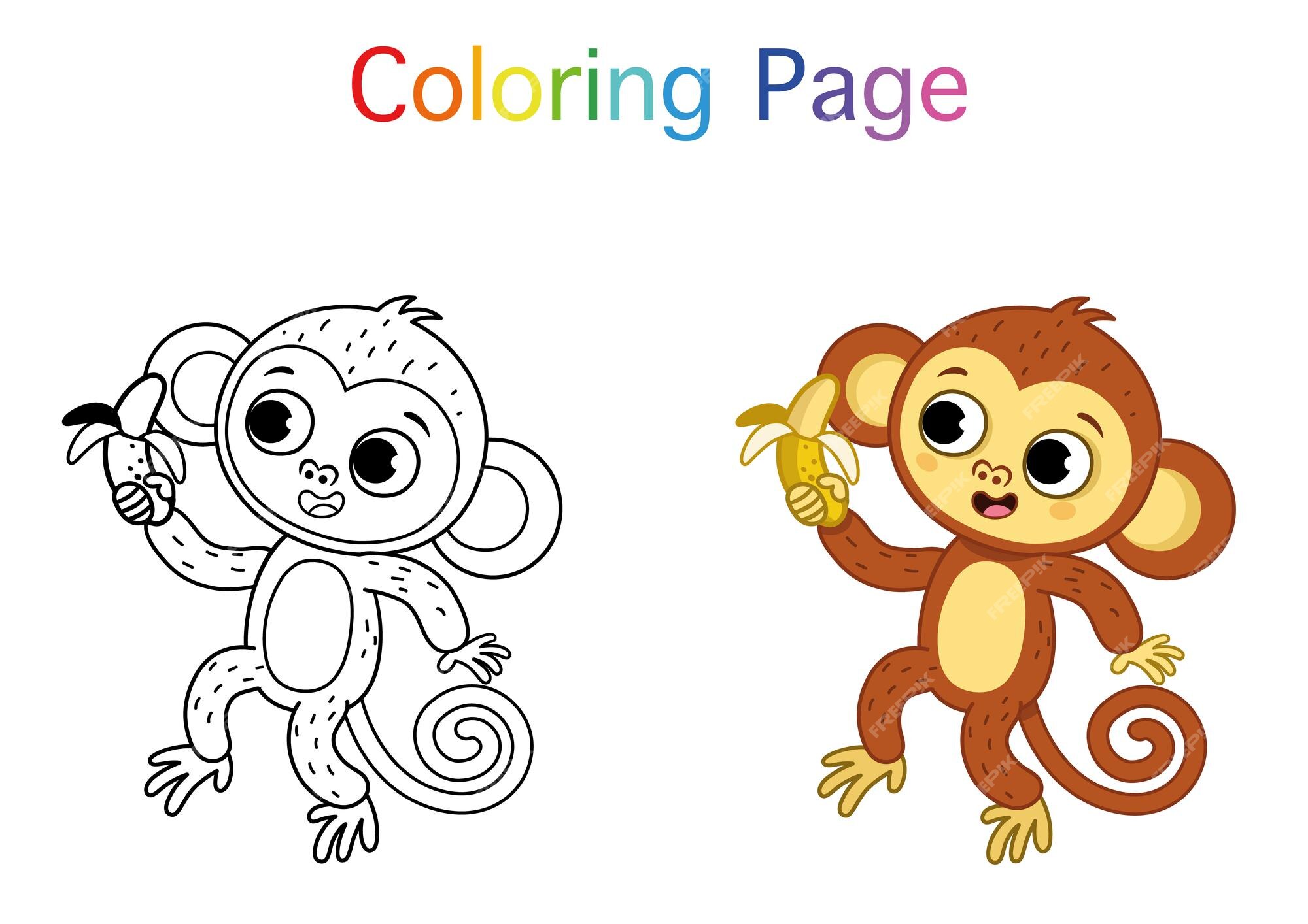 macaco para colorir isolado para crianças 5162658 Vetor no Vecteezy