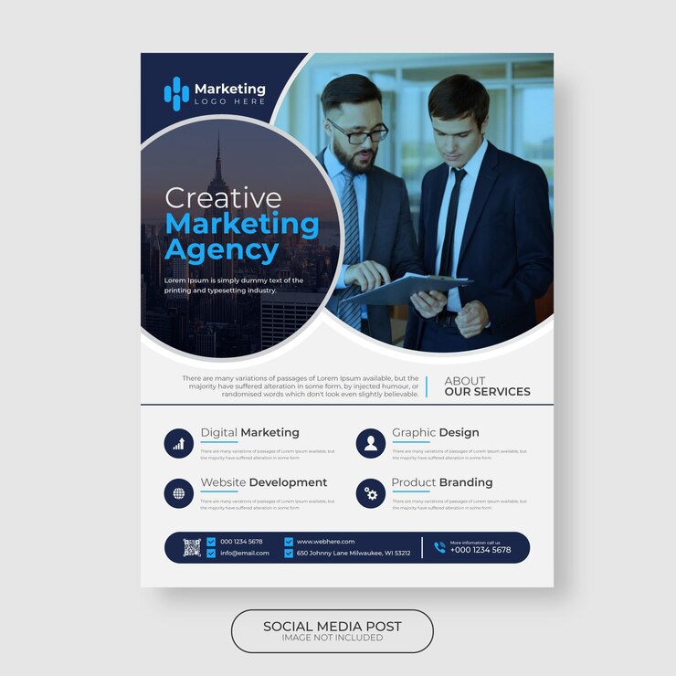 Atividade social e postagens de instagram de caridade, agência de marketing digital e banner corporativo