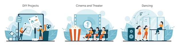 Atividades criativas e culturais definem a criação de prazer cinematográfico e movimento rítmico