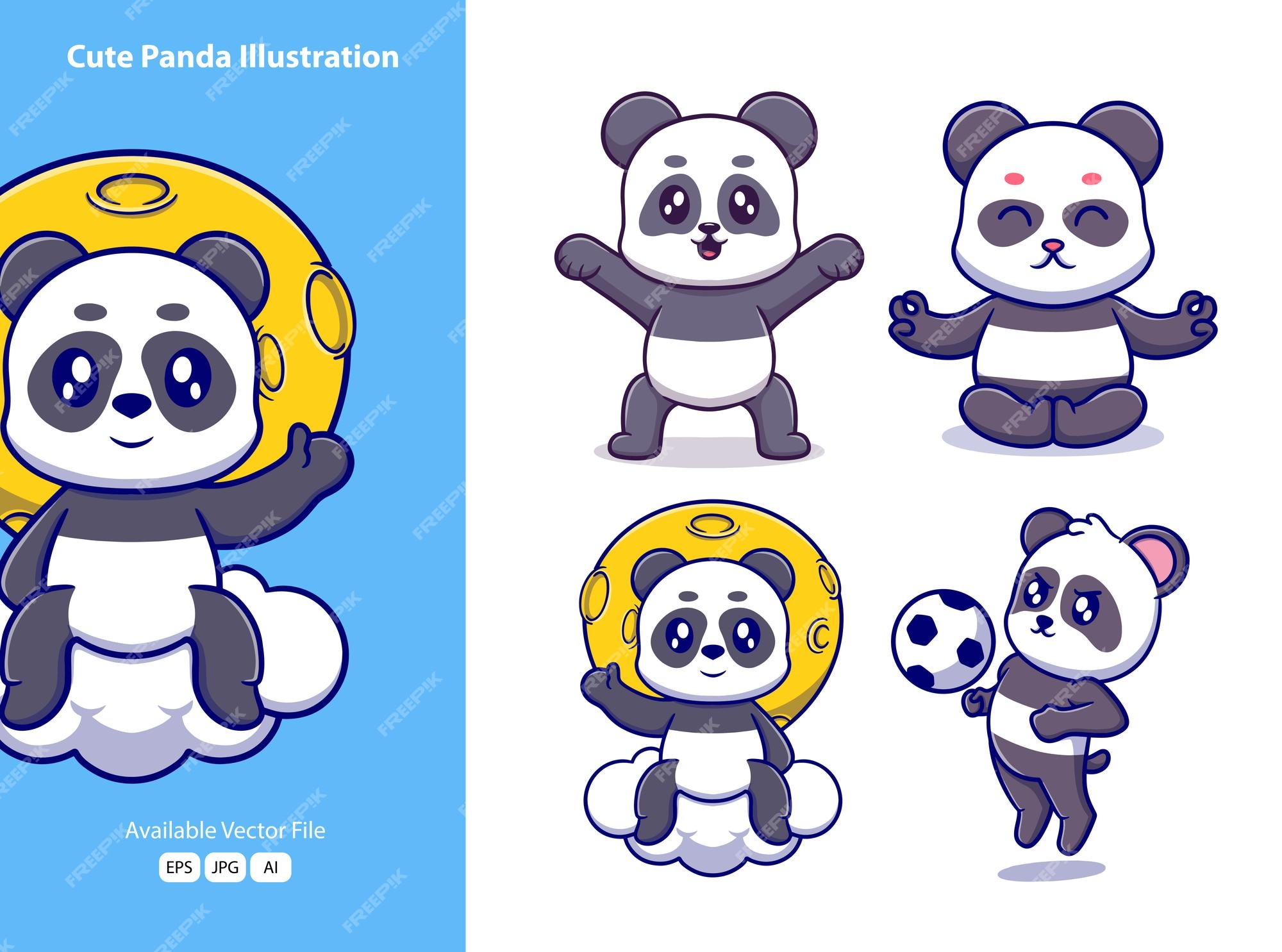 Panda Estilizada. Adesivo De Panda Fofo De Desenho Animado. ícone