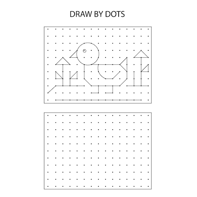 Vetor atividades de desenho de papel pré-escolar para crianças