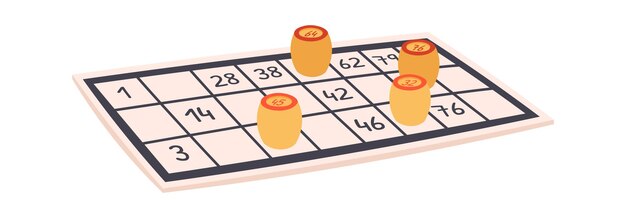 Vetor atividades de jogo de tabuleiro de entretenimento de ícone plano de loteria