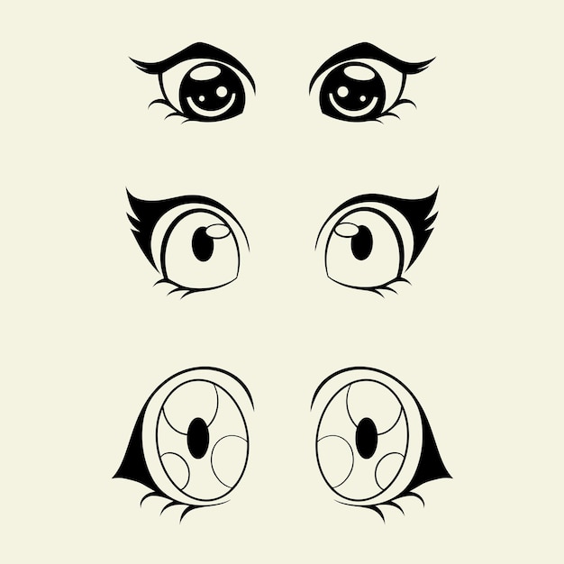 Ativo vetorial de ilustração de olhos de anime