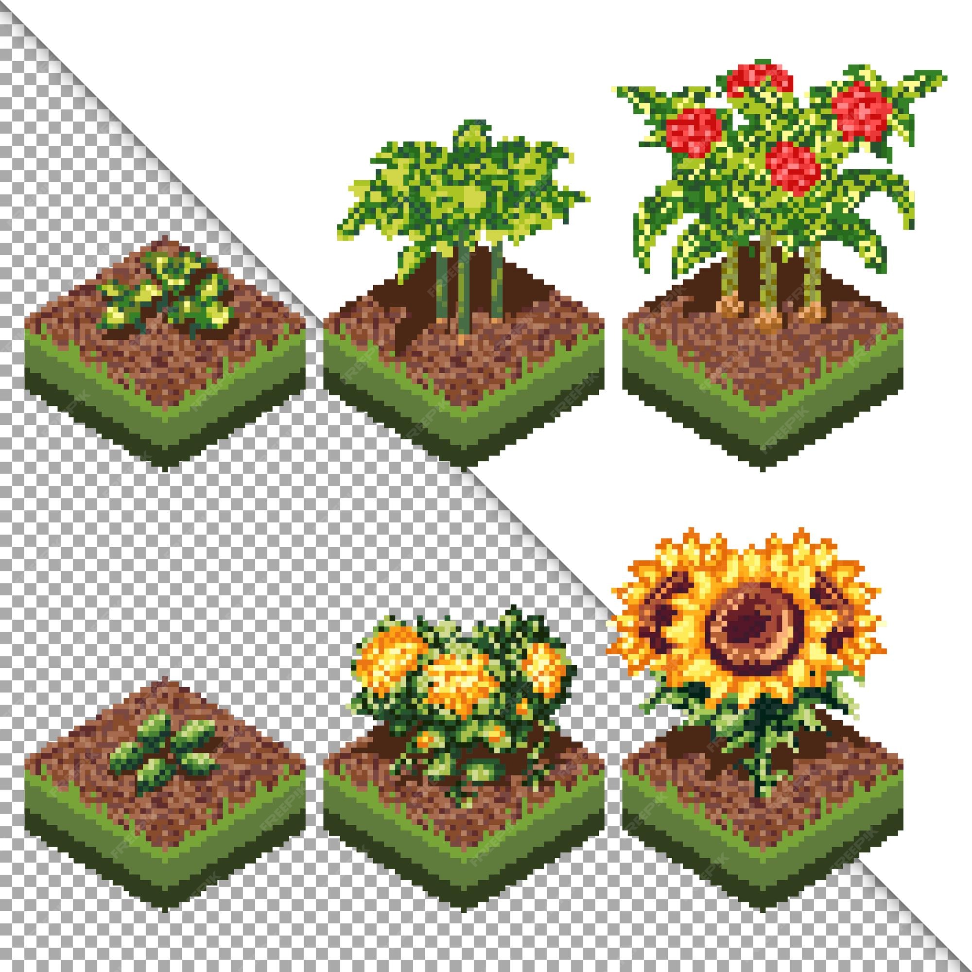 Planta de pixel art para ativos de jogo