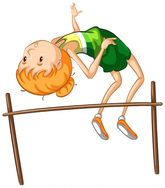 Atleta fazendo salto em branco