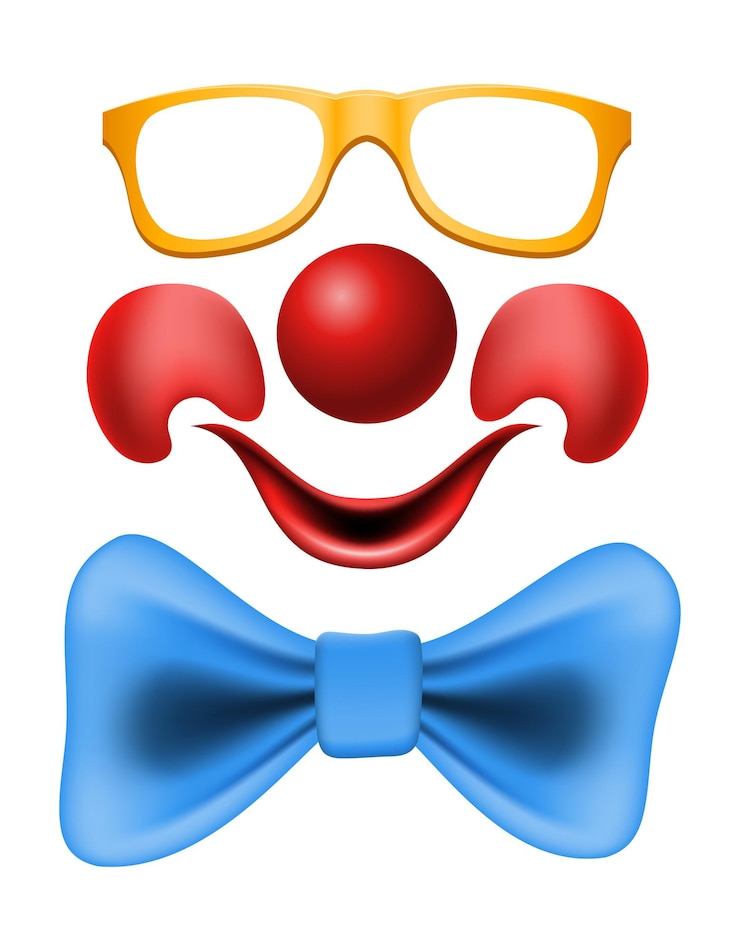 Vetor ator palhaço alegre e personagem de circo ilustração vetorial