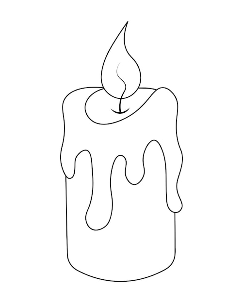 Atributo mágico de desenho de vela A cera quente escorre Ilustração em vetor de Halloween de chama quente