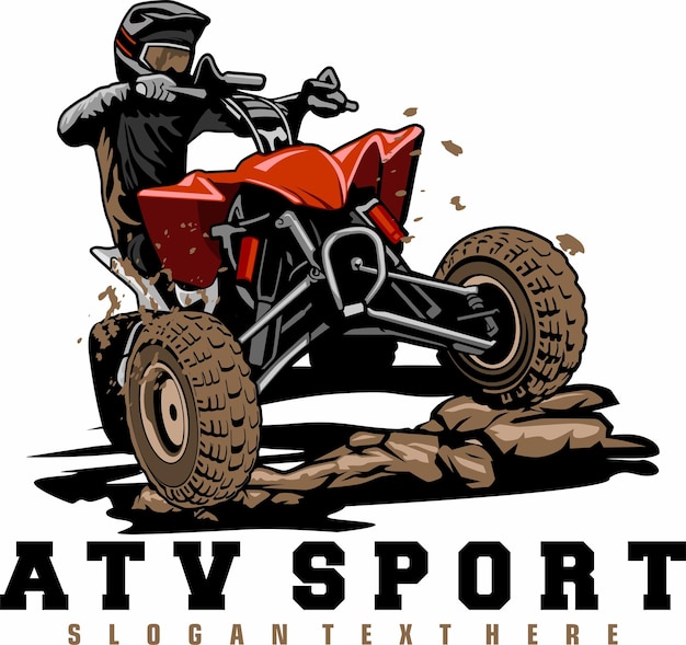 Vetor atv sports ilustração design logo ícone vetor