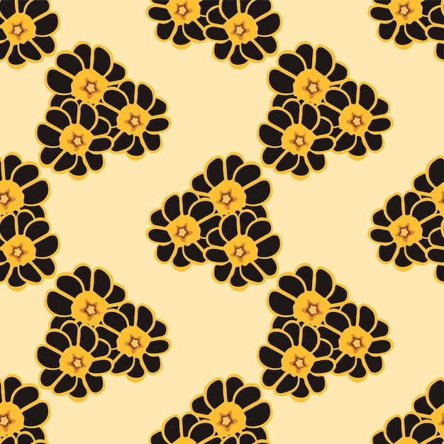 Aurícula flores amarelas de fundo. design de mosaico de fundo têxtil