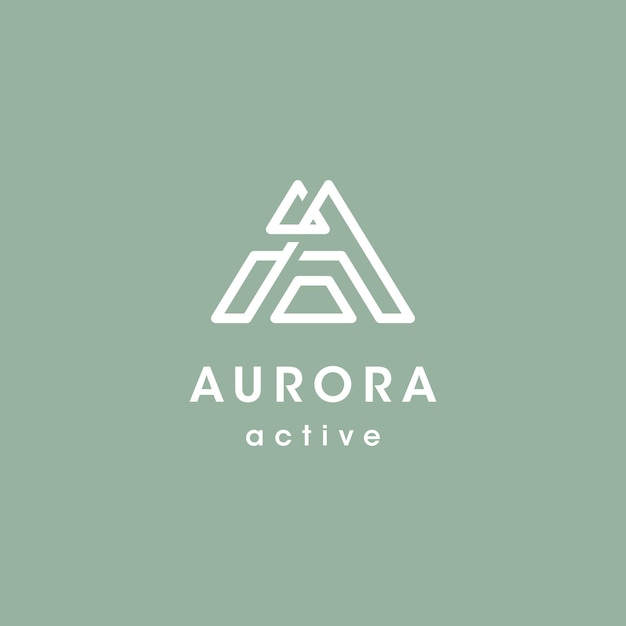 Vetor aurora mulher ativa o conceito de logotipo minimalista para inspiração de design do setor de esportes de moda