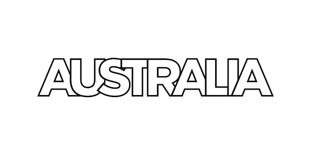 Austrália O emblema apresenta uma ilustração vetorial de estilo geométrico