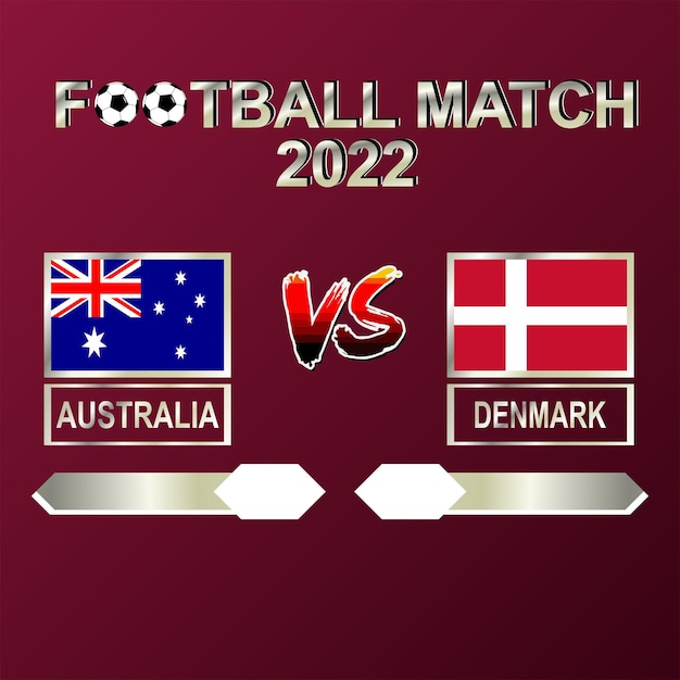 Austrália vs dinamarca competição de futebol 2022 modelo vetor de fundo para cronograma, jogo de resultados