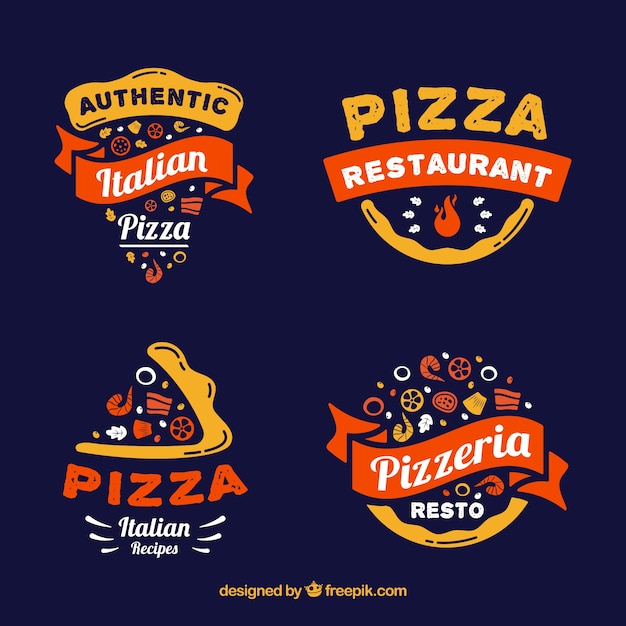 Vetor autentic italian restaurant logo collectio
