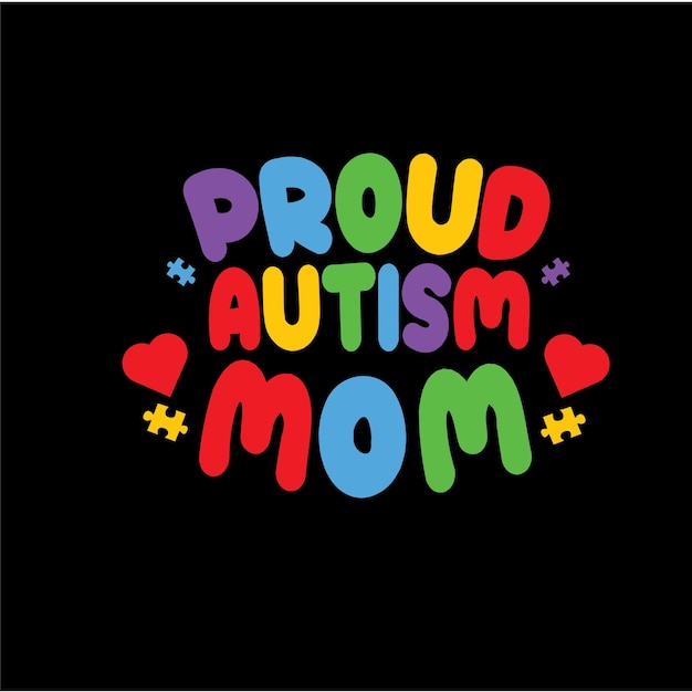 Autism mom svg designs design de tipografia gráfica