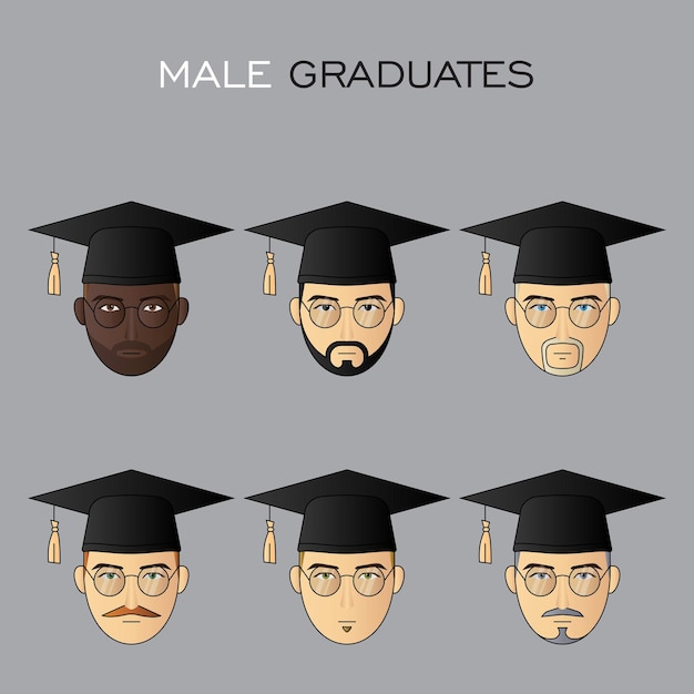 Avatar de graduados do sexo masculino usando óculos