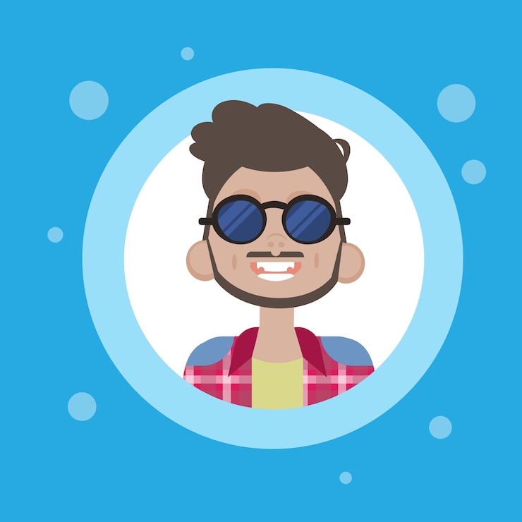 Vetor avatar de ícone de perfil masculino