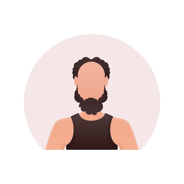 Avatar de um cara em um estilo cartoon isolado de camiseta