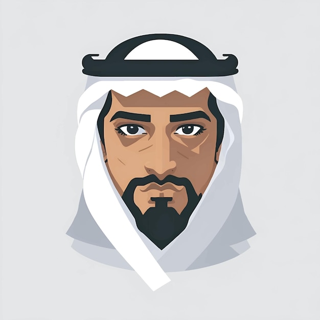 Vetor avatar de vetor de ícone de cabeça de homem árabe tradicional