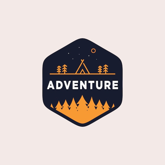 Aventura camping logotipo design ilustração