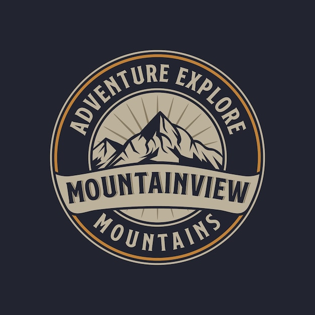 Aventura explorar o logotipo das montanhas