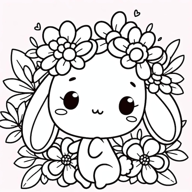 Aventura fácil para colorir Baby Bunny e Flower Bliss