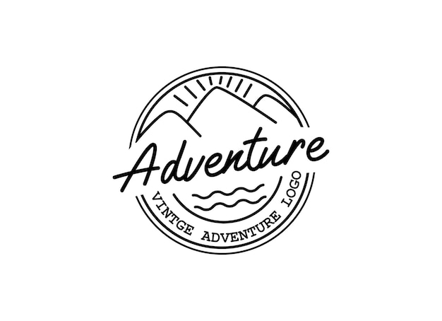 Vetor aventura na ilustração vetorial de logotipo de paradise island