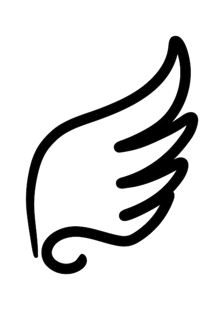 Aves de asas e desenho de anjo doodle pássaro tatuagem ícone de asa esboço de penas coleção desenhada à mão