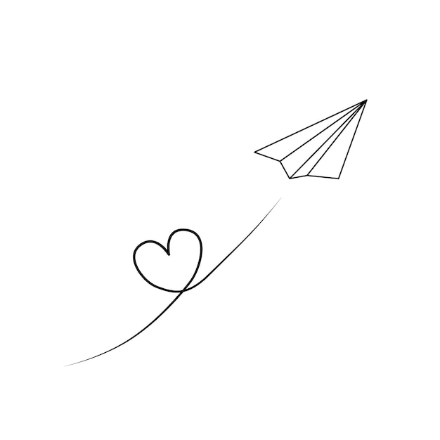 Avião de papel. página para colorir. avião de papel preto e branco. vetor