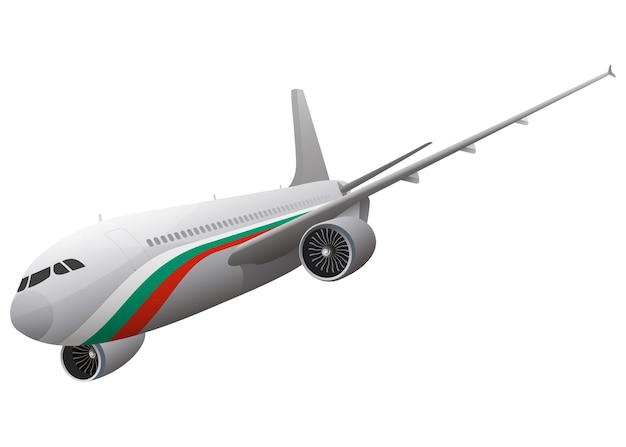 avião vector com bandeira da Bulgária