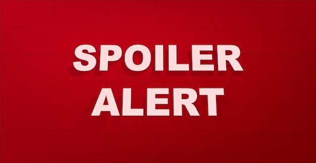 Aviso de spoiler alerta na superfície vermelha sobre possíveis links