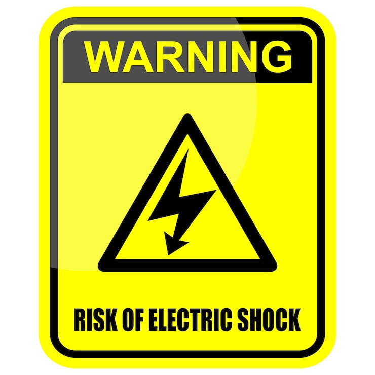 Vetor aviso, risco de choque elétrico, vetor de etiqueta