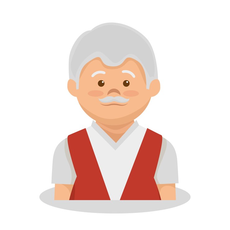 Vetor avô personagem membro avatar vector ilustração design