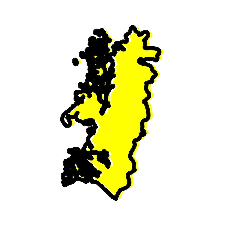 Vetor aysen del general carlos ibanez del campo região do chile ilustração de mapa vetorial
