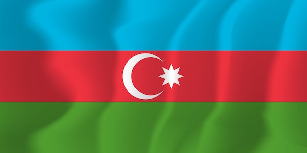 Azerbaijão acenou bandeira ilustração vetorial de fundo