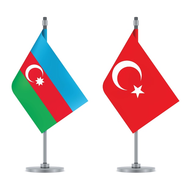 Azerbaijão e bandeiras turcas paz e amizade