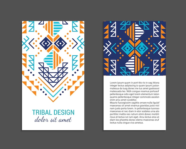Aztec Ethnic Flyer Design Cartões de ornamentação tribais