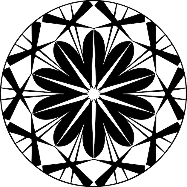 Aztec Mandala vector design de mandala preto grátis