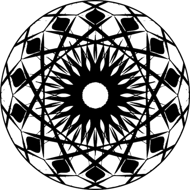 Aztec Mandala vector design de mandala preto grátis