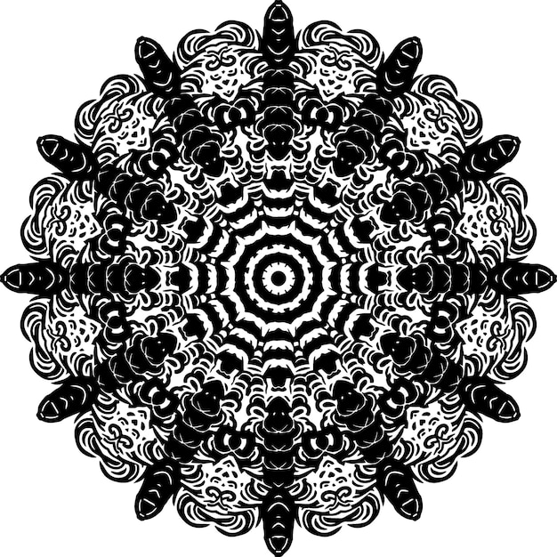 Aztec Mandala vector design de mandala preto grátis