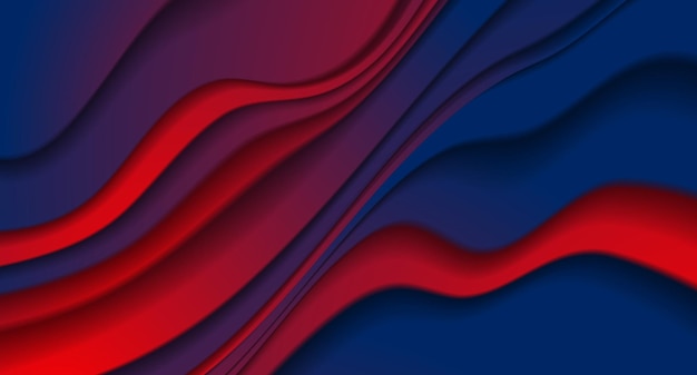 Azul escuro vermelho ondas refratadas lisas fundo abstrato