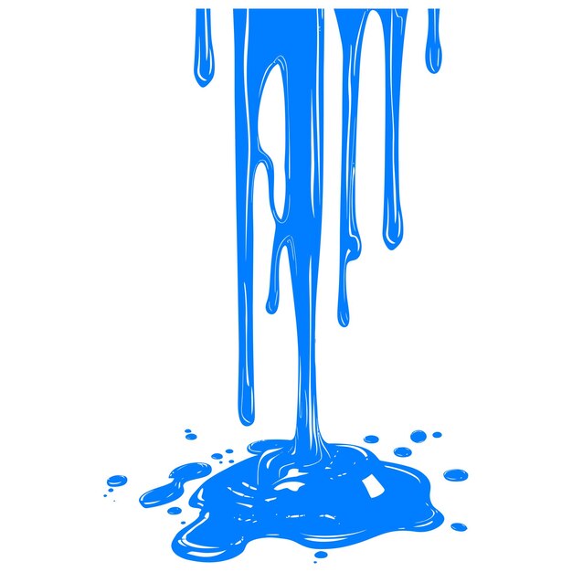 Vetor azul tinta derretida tinta água líquido uma cor
